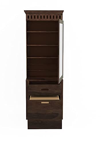 Image of Solid Wood Wooden Dressing Table for Bedroom with 2 Drawer, Mirror and Huge Storage Space | Long Dresser Table with Mirror | (Antique-Style-03)