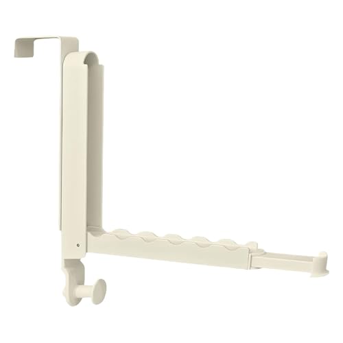Escurridor por encima de la puerta, tendedero plegable para puerta – Secador de toallas con varilla retráctil con 6 arboledas, secador de toallas de puerta para abrigos, sombreros, bolsas
