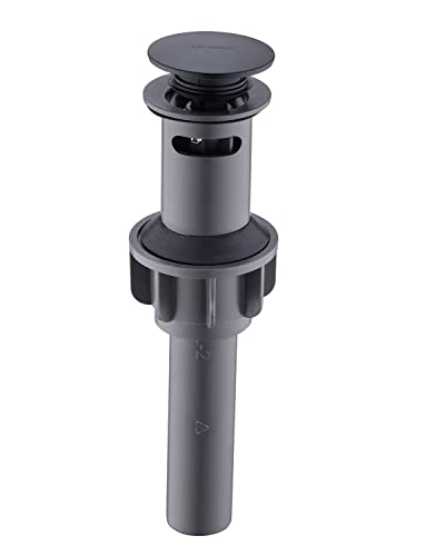 Bathroom Pop-up Drain Sink drain Vessel Sink Drain Bathroom Vessel Drain Matte Black Pop up Drain With Overflow suit for 1-3/4 hole