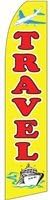 Travel Feather Flag Banner - Complete Kit with 16' Heavy Duty Pole Set and Safety Orange Ground Stake
