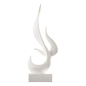 Fenteer Resin Minimalist Statue Figurines Abstract Ornament Sculpture Elegant Desk decor Statue Bookshelf Living Room Hotel Bar Decoration, White