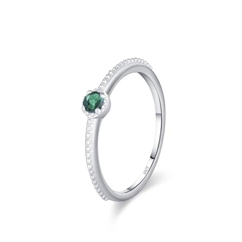 Bague Femme Argent et Pierre verte, alliance de mariage d'exception en argent 925