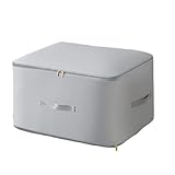Robusto organizador de compresión para mantas de invierno y para edredones Máxima eficiencia de espacio 52 x 42 x 60 cm (gris)