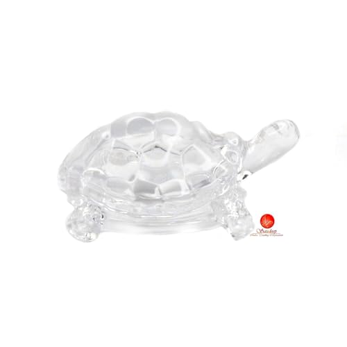 Image of SAUDEEP INDIA Feng Shui Crystal Tortise for Good Luck | Turtle for Vastu Home Decor | Kachua Idol & Figurine for Office Table and Desk Decor(Only Turtle)