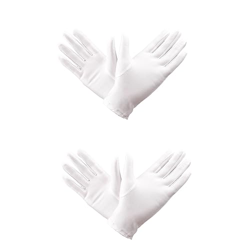 Housoutil 6 Pairs Gloves for Jewelry Inspection Hand Net Chainsaw Work Gloves -Absorbing Adjustable Wear Resistant Lining Skeleton Gloves Thorn Black Sheer Gloves UV Gel Gloves Tulle White