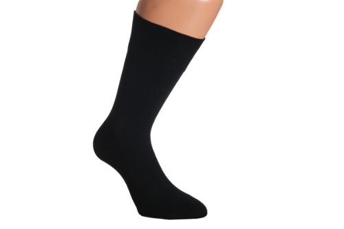 Vita Sox Chaussettes Homme Coton Business Monsieur Chaussettes sans caoutchouc sans coutures Unicolore Noir XXL à Super XXXL - Noir Cover