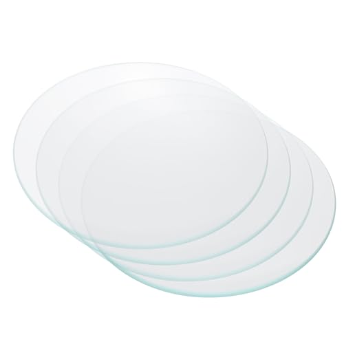 Produktbild von PATIKIL Uhrglas 80mm – 4 Stück, Transparent, Rund, Abgeschrägte Kanten, Für Bechergläser, Kolben & Verdunstungsschalen