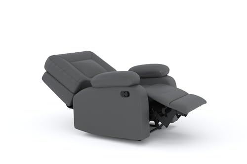Image of Amazon Brand - Solimo Elysium | Single Seater Sofa Recliner | Manual Recliner (Leatherette Grey)