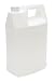 Vestil JUG-W-1 High Density Polyethylene (HDPE) Rectangular Jug with Natural Cap, 7" Length x 4-1/2" Width x 11-19/32" Height, 1 Gallon Capacity, White