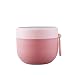 ADLOASHLOU Müslibecher Auslaufsicher Joghurtbecher mit Löffel Praktischer Tragbarer Müslibecher to go 550ml Snackpot für unterwegs (Rosa)