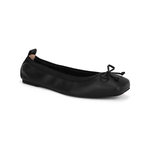 Caroline Ballet Flat in Black Leather3