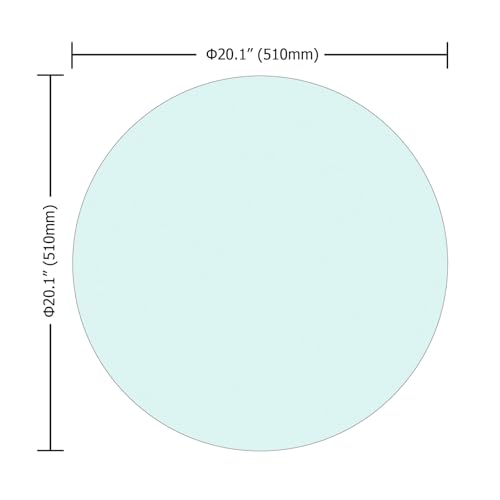 Image of 20 Inch Round Tempered Glass Table Top, 1 /4 Inch Thick Clear Glass with Polished Edge, Safety Glass Circle for Dining Table Top, Desk, Patio Base Replacement