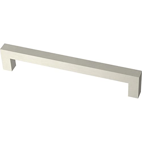 Franklin Brass (10-Pack) – Stainless Steel Cabinet Handles, 6-5/16 Inch Hole Center, Modern Pulls for Drawers, Kitchen Cabinet Door, Dressers | Simple Modern Square