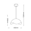 damastoreitalia Lampadario Sospeso E27 Moderno a Forma di Conchiglia, Regolabile, Design Minimalista per Cucina, Soggiorno e Camera da Letto (Bianco) #3