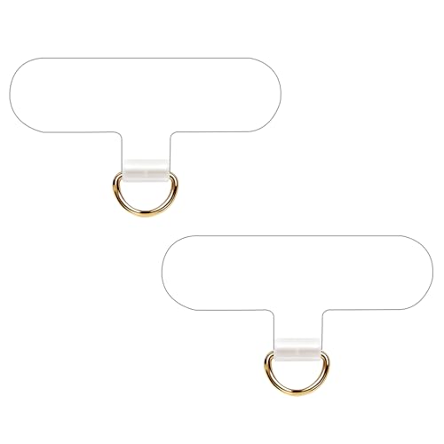 caslord Lot de 2 Patchs universels pour Cordon, transformez Votre Coque de téléphone en chaîne de téléphone, TPU Ultra Fin s'adapte à Toutes Les Coques de téléphone Standard–Transparent
