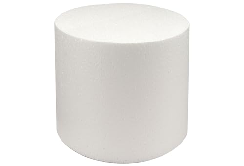 OCREME Polystyrene Dummy Cake Decorating Display for Baked Goods Bakery Supplies Round Shape (4 Diameter x 4 High)
