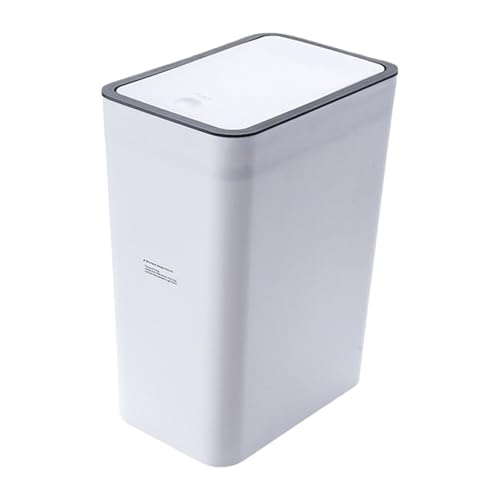 Cubo de basura blanco de diseño slim con tapa superior de presión manual