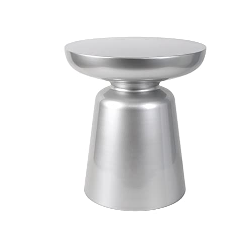 Taimowei Sofa Side Table Bedroom Bedside Table Small Table Side Table Light Round Table Movable Small Tea Table Cor/Silver #TOP16