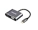 PHILIPS SWV6021/00 – USB-C auf HDMI 4K und VGA Full HD Adapter, USB Typ-C zu HDMI Buchse + VGA Konverter, Kompatibel mit Monitor, Fernseher, Beamer, MacBook, Laptop und Tablet, 15 cm Kabel