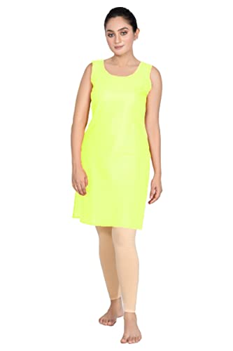Image of Women's Cotton Long Camisole for Kurti /Suit Slip /Long Inner /Samij for Women Sameej /Knee Length Inner Wear /Sameez /Kurti Slip /Round Neck /Invisible