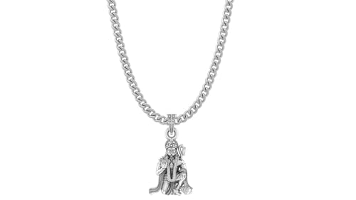 Médaillon Lord Bajrang Bali en argent pur, collier Hanuman pour la santé et la richesse