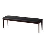 ダイニングベンチ 合成皮革(PVC) 幅150×奥行38×高さ44cm ウォールナット 473952