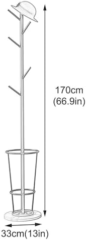 Metal Umbrella Stand with Coat Rack - Stylish Entryway Organizer with Marble Base & Multi-Hook Design for Space-Saving Storage Solutions