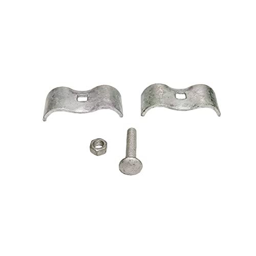 Chain Link Fence Panel Clamps - Dog Kennel Clamps: For 1-3/8" Chain Link Fence Pipe Panel Frames. For Dog Kennels/Dog Runs, Or Temporary Chain Link Fence. Saddle Clamps (8 Set) #TOP4