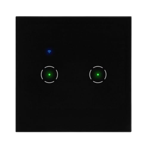 Interruttore intelligente Tuya Smart Home – Miratic doppio incasso con telecomando tramite app compatibile con Alexa e Google Home (nero)