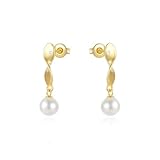 Pendientes de tuerca para mujer, joyería 925 barroca perla para mujer, piercing de lujo elegante para boda