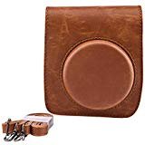 Sunmns Retro Vintage PU Leather Protective Case Bag Cover Compatible with Fujifilm Instax Mini 90 Instant Film Camera, Brown