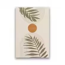 DIHANSM Affiche sur toile représentant des feuilles tropicales vertes, formes abstraites, style milieu du siècle, pour la décoration murale (60 x 80 cm x 3 / sans cadre)