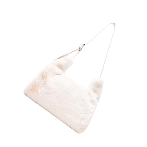 Healifty Plush Crossbody Bag with Strap Stylish Furry Shoulder Bag Casual Messenger Purse for Women for Travel Beach Everyday Use