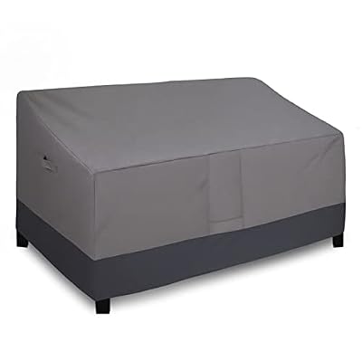 Easy-Going Outdoor Couch Cover, Heavy Duty 3-Seater Patio Sofa Cover, Windproof Outdoor Furniture Cover with Air Vent (88Wx32.5Dx33H inch,Gray/Dark Gray)