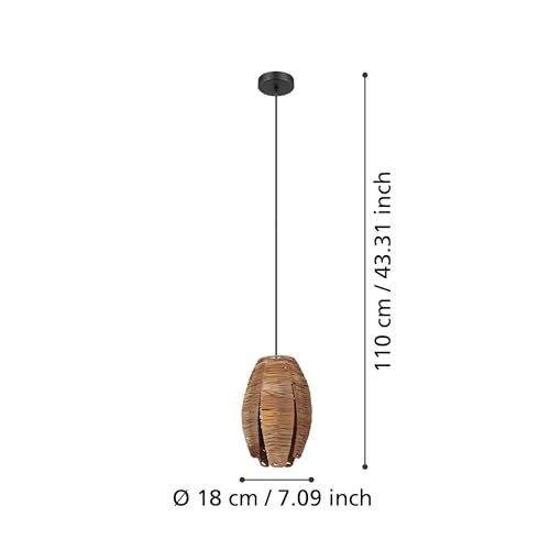 Lámpara colgante E27 estilo africano boho para salón Eglo Mongu 1 3