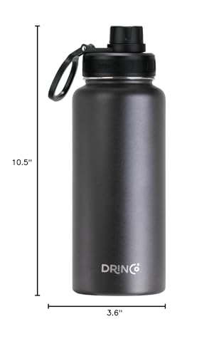 Image of Drinco Stainless Steel Water Bottle Spout Lid Vacuum Insulated Double Wall Water Bottle Wide Mouth Leak Proof Keep Cold Sport Camping Hiking