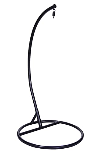 SH&G Steel Swing Chair Stand | Hanging Chair Base | Super Heavy Duty Max User Weight 170kg | Ideal for Egg Chairs, Hammocks, Rattan Swing Seats | Stand Only (Black) - Black Stand
