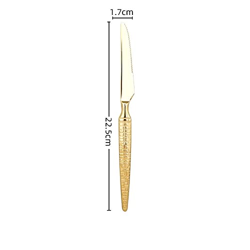 Bestecksets 4pcs 6pcs Anzug Luxus Gold Löffel Gabel Messer Reise Camping Küchenutensilien Sets Edelstahl Besteck Küche Goldenes Besteck Set (Color : Set of 4) (6 X Set of 4)