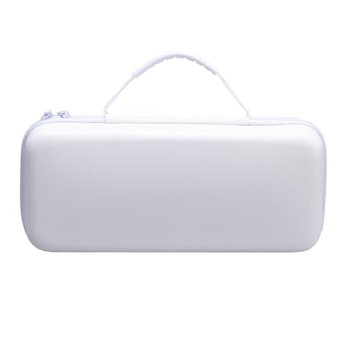 Image of STOYOBE EVA Leather Grain Handbag Clutch Protective Bag for ASUS ROG Ally (2023) - Hard Shell Travel Carry Case, Shockproof, Water-Resistant, Zipper Storage Pouch for Gaming Console & Accessories (White)