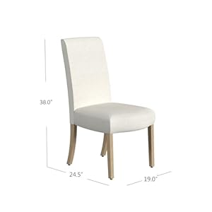 Homepop scalloped detail dining chairupholstered parsons dining chairs decorative home furniture cream textured woven set of 2  urban country home decor