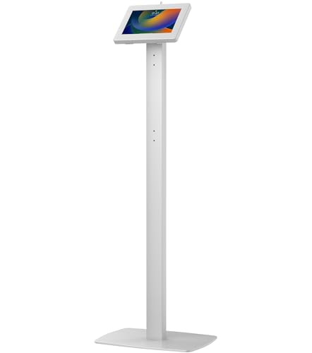 CTA Digital Thin Tall Floor Stand Standing 360 Degree Kiosk Display Tablet Holder with Charger Access & Lock for iPad 11 (A16)-Pro 11-inch M4 Air 11-inch M3- iPad 10th Gen - Galaxy Tab & More Tablets