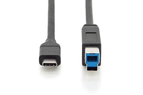 DIGITUS USB 3.2 Gen1 cable - 1.8 m - USB-C to Type-B - 5 Gbps - for printers scanners, hard drive enclosures, hubs - black - Image 2