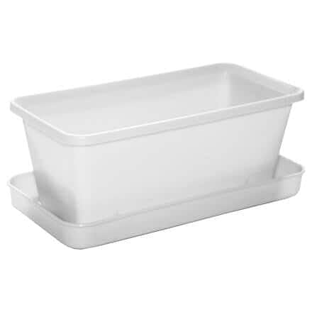 Plastkon Small Flower Box Saucer 20 cm White
