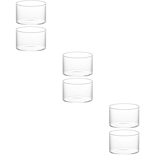 Housoutil 3sets Glass Ice Cream Bowl Multi-functional Dessert Cups Pudding Cups Lids 2pcs*3