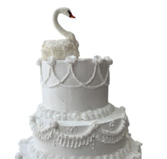 Handmade Bride or Groom Fondant Swan with Intricate Feathers (Single Piece) – 3"-3.5" Elegant Cake Decoration for Weddings, Birthdays, and Anniversaries
