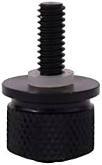KaTur Bullone rotondo/zigrinato con piastra, fissare il sedile della moto, in alluminio anodizzato, colore: nero, confezione da 2 pezzi