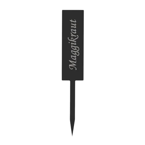 Preisvergleich Produktbild Bütic GmbH Acrylglas Pflanzschilder Stab grau transparent - Gartenstecker, Kräuter-Stab, Pflanzenstecker - Auswahl + Wunschname - wetterfest und elegant, Pflanzenname:Maggikraut