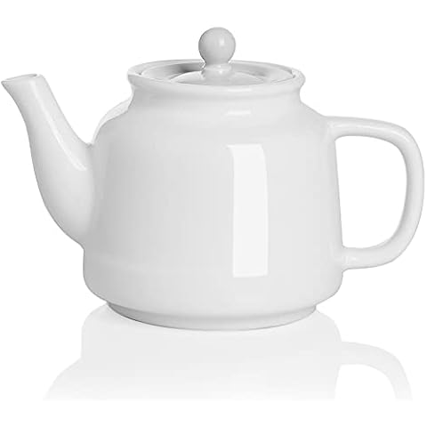 SWEEJAR Porcelain Teapot with Infuser and Lid Cover