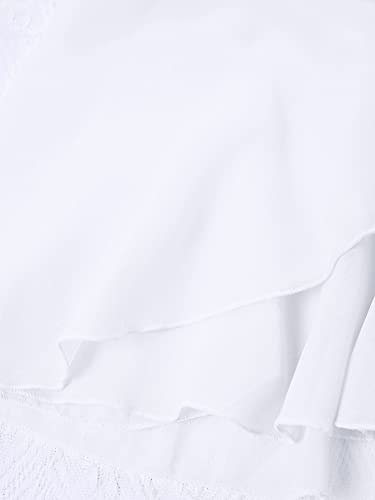 Chictry Girls Basic Ballet Dance Skirt Ruffle Chiffon Tied Ballet Wrap Skirts Gymnastics Dancewear White 6-10 Years #TOP5