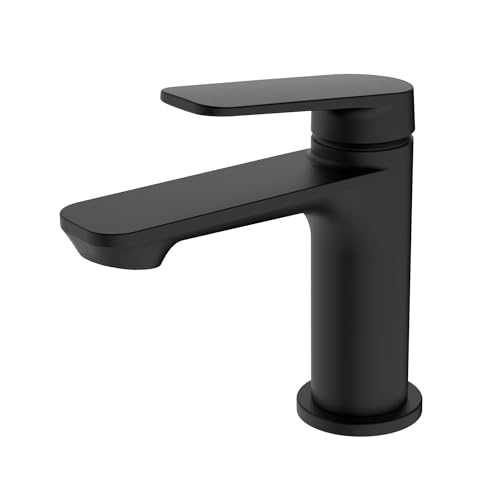 BELZ Grifo Mezclador Lavabo Negro Cartucho Cerámico Monomando Ahorro Agua